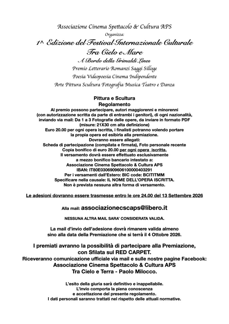 Tra Cielo e Mare 1^ Edizione Festival Internazionale Culturale