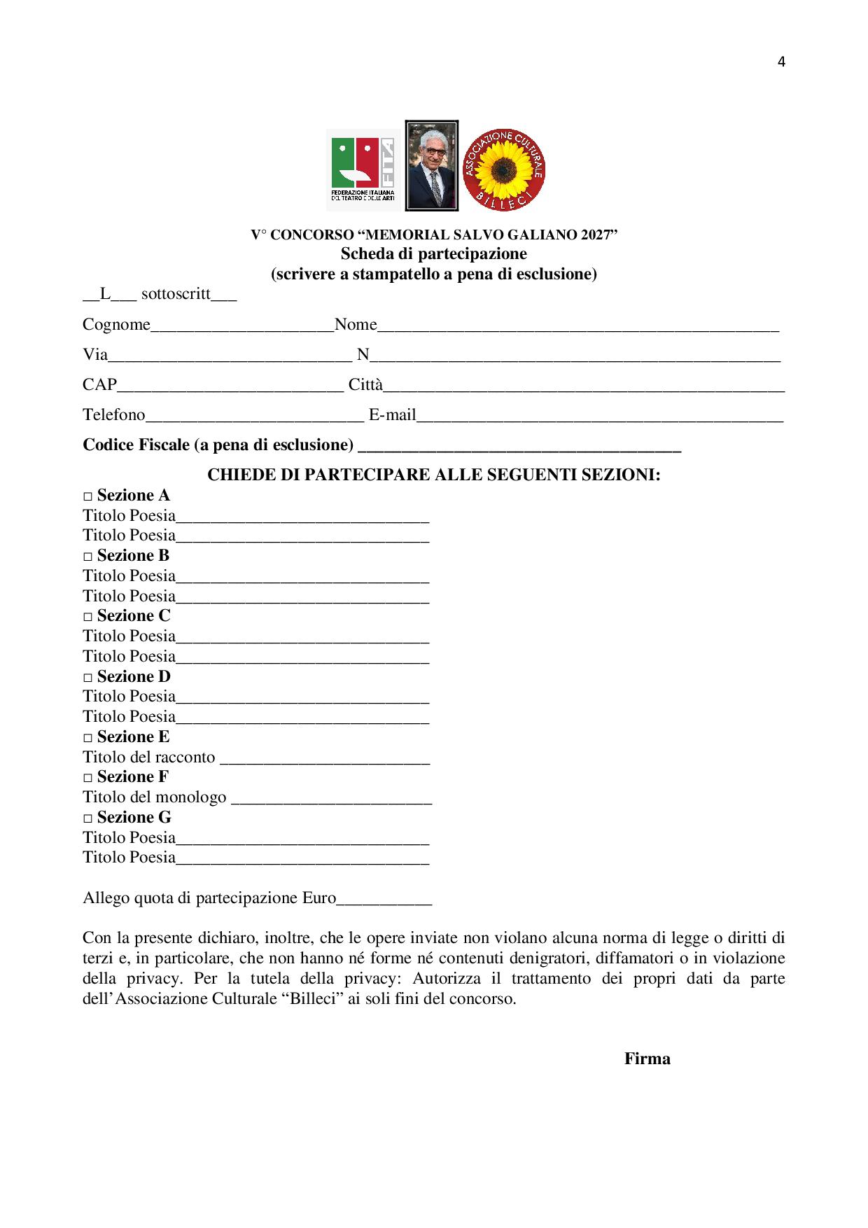 MEMORIAL SALVO GALIANO 2027
