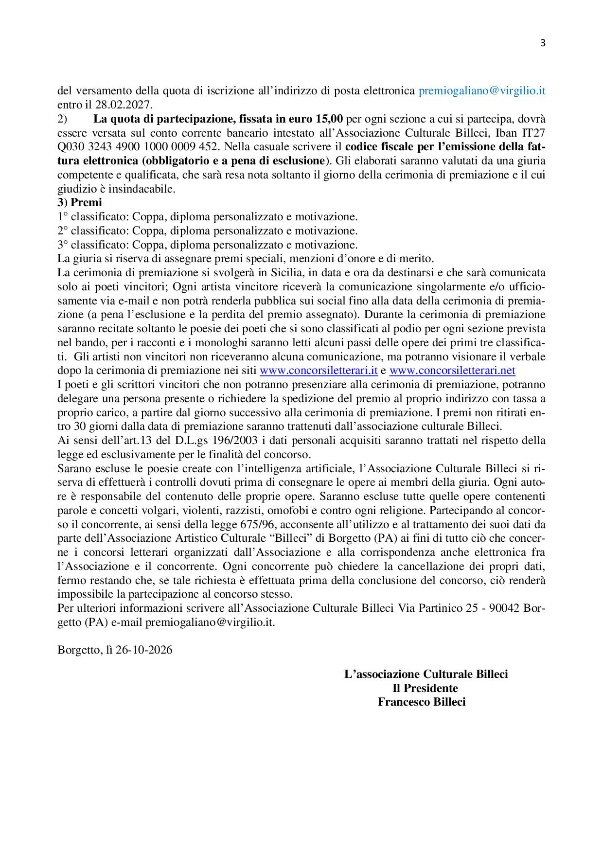 MEMORIAL SALVO GALIANO 2027