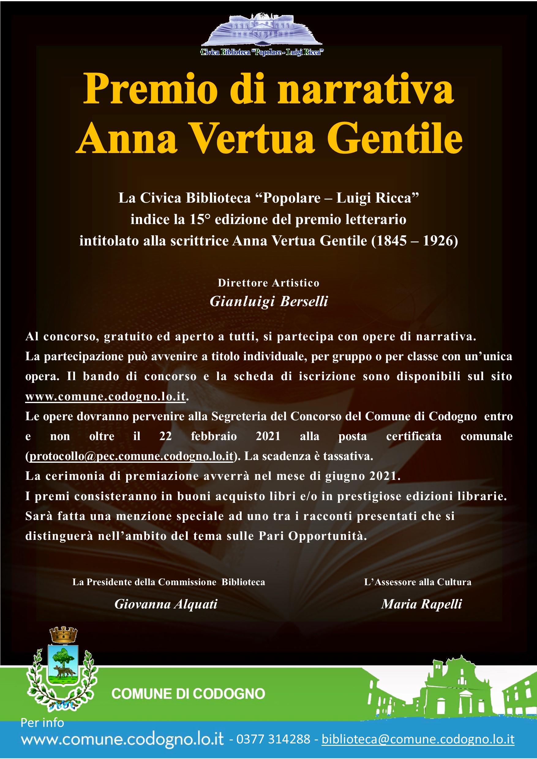 Premio di narrativa “ANNA VERTUA GENTILE ” XV Edizione