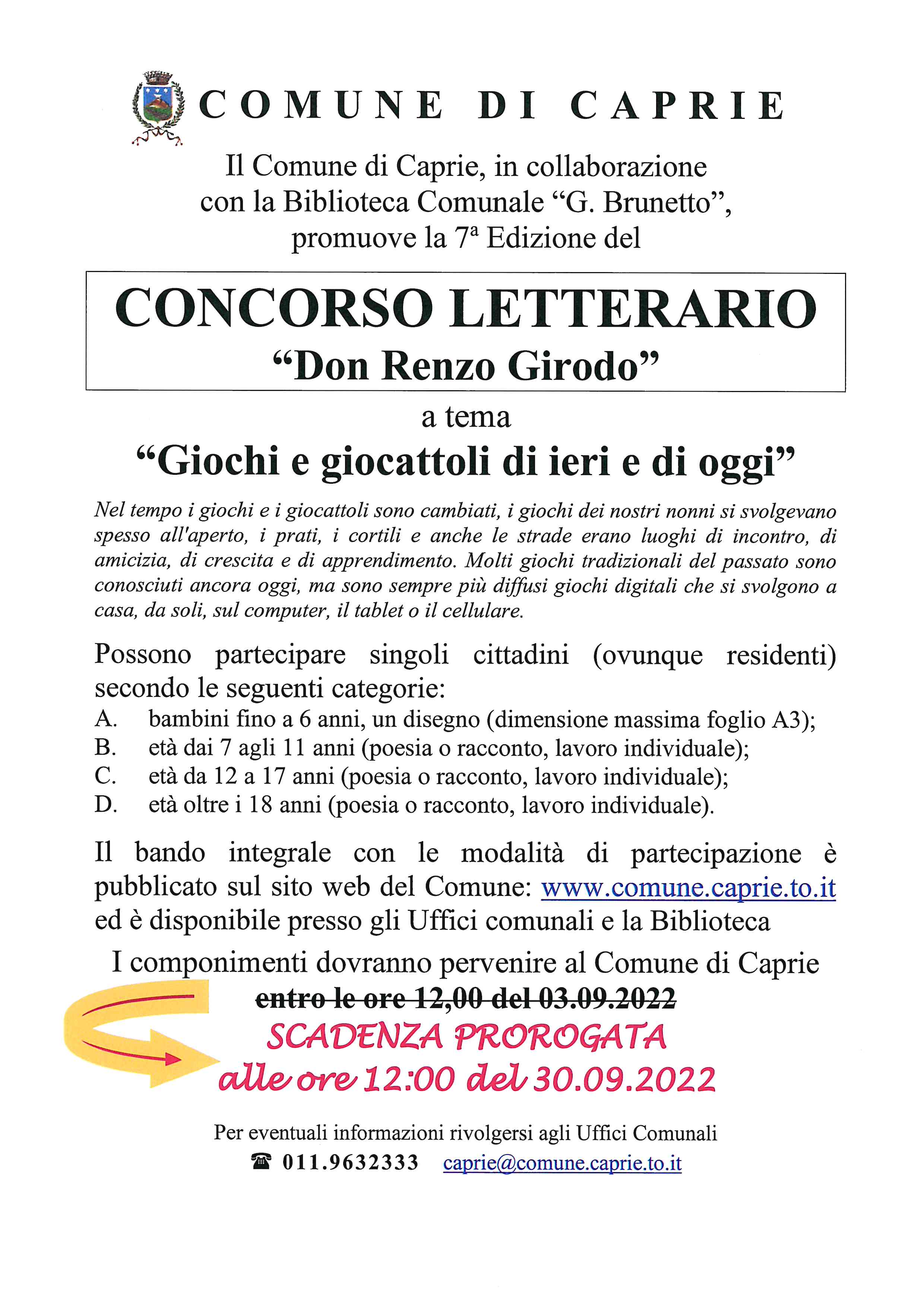CONCORSO LETTERARIO DON RENZO GIRODO – VII EDIZIONE