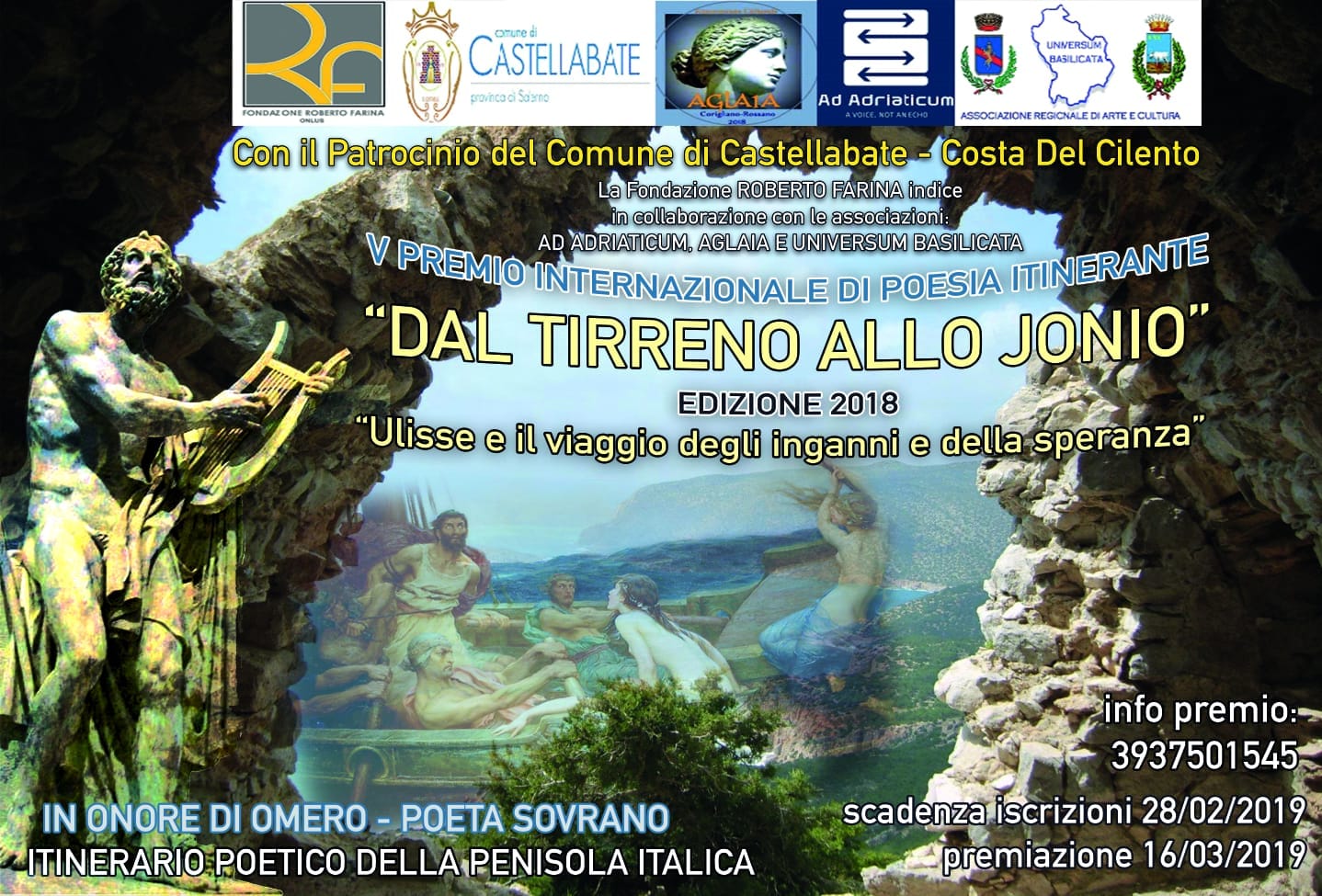 V Premio Internazionale di Poesia Itinerante “Dal Tirreno allo Jonio”: Ulisse e il viaggio degli inganni e della speranza.