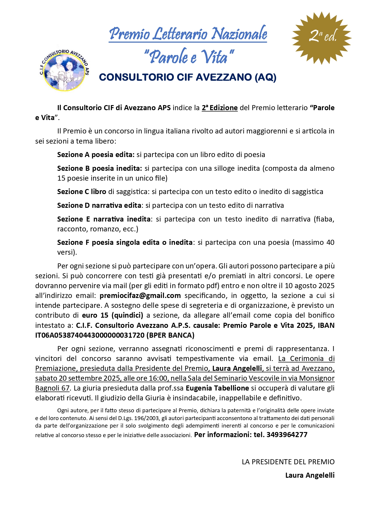 Parole e Vita – II Edizione 2025