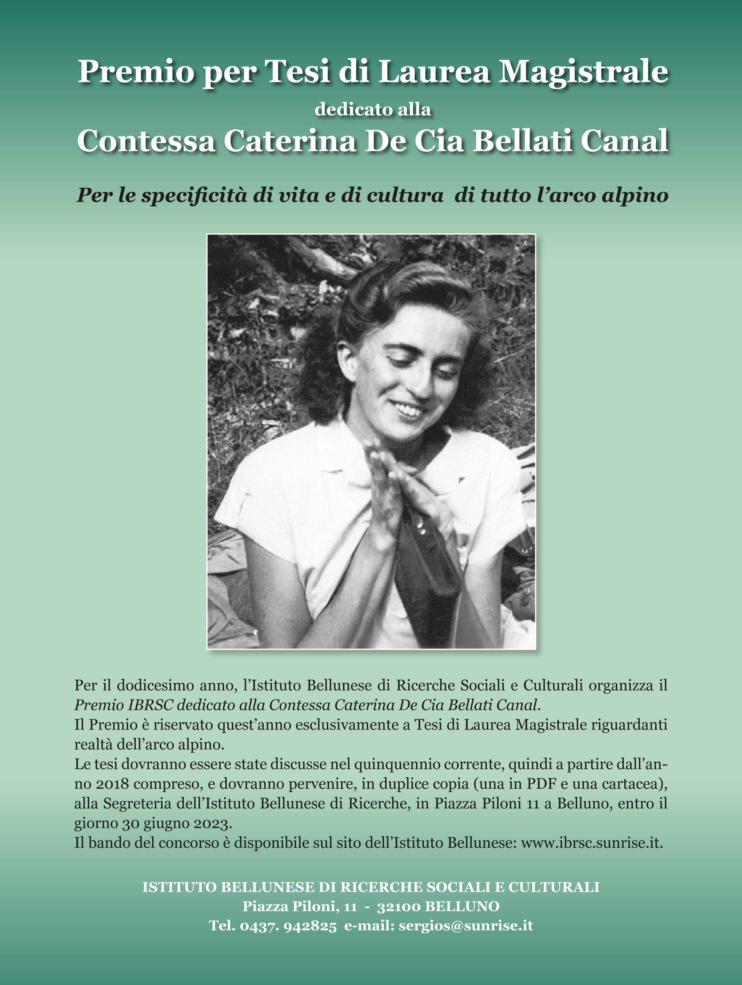 Premio Contessa Caterina De Cia Bellati Canal – XII Edizione