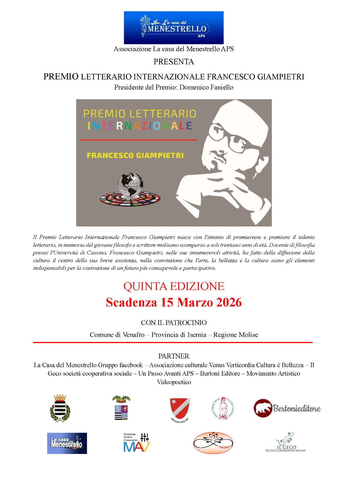 PREMIO LETTERARIO INTERNAZIONALE FRANCESCO GIAMPIETRI – V EDIZIONE