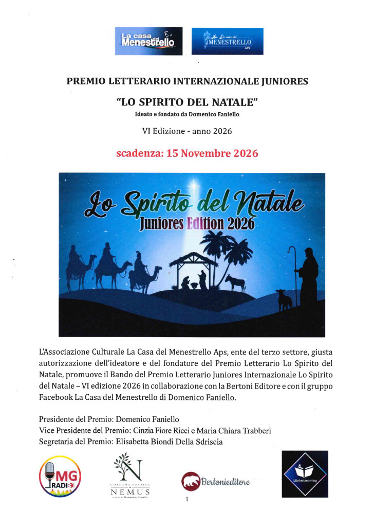 Premio Letterario Internazionale Juniores Lo spirito del Natale – VI edizione 2026