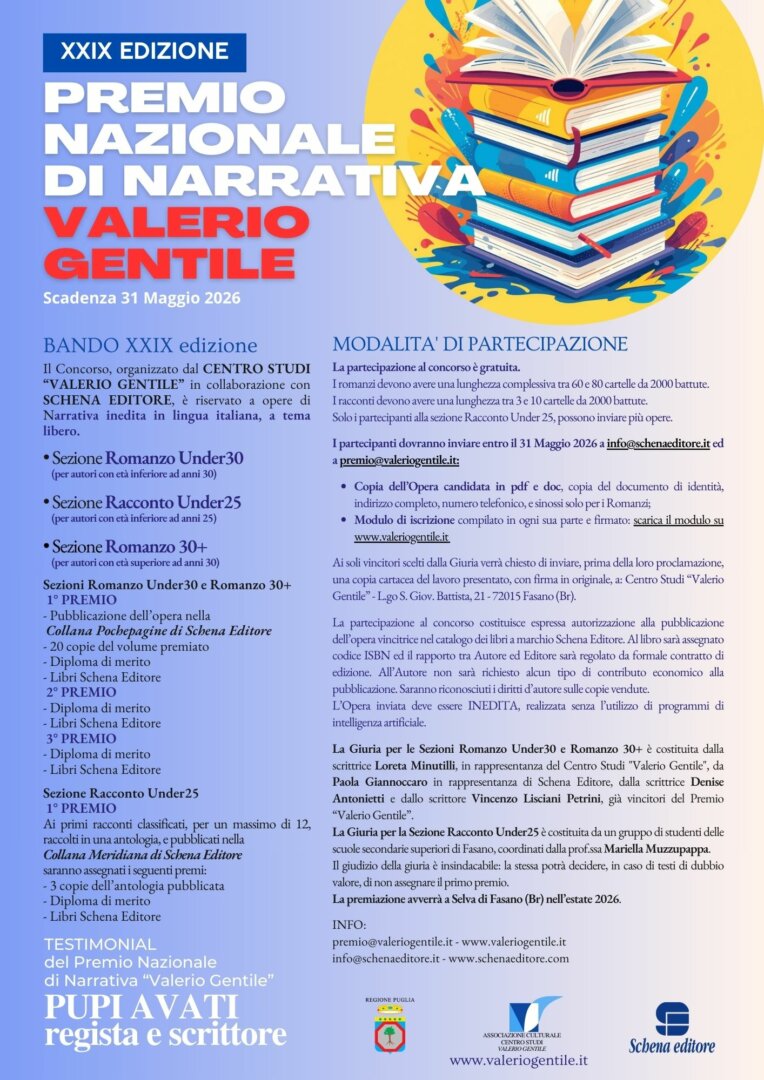 Premio Nazionale di Narrativa inedita “Valerio Gentile” XXIX edizione