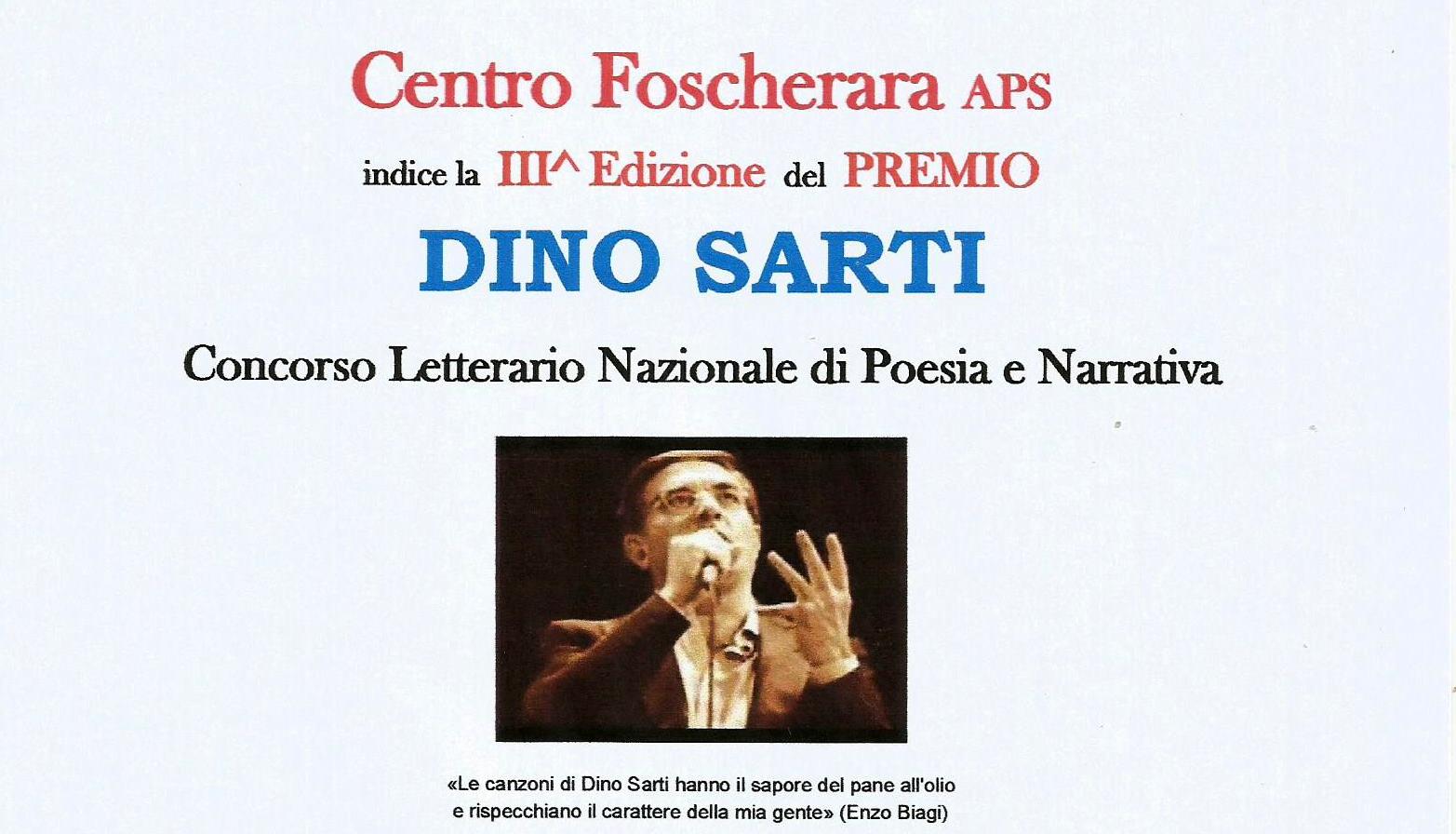 III^ Edizione del PREMIO DINO SARTI Concorso Letterario Nazionale di Poesia e Narrativa