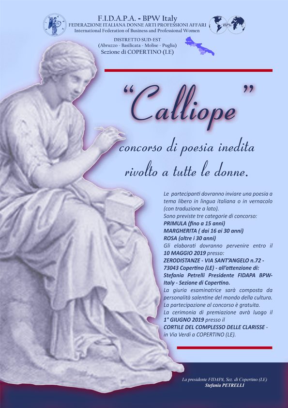 "Calliope" concorso di poesia inedita rivolto a tutte le donne
