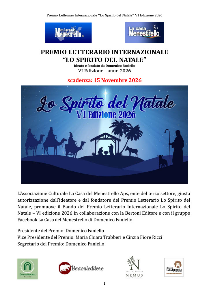 PREMIO LETTERARIO INTERNAZIONALE LO SPIRITO DEL NATALE – VI EDIZIONE