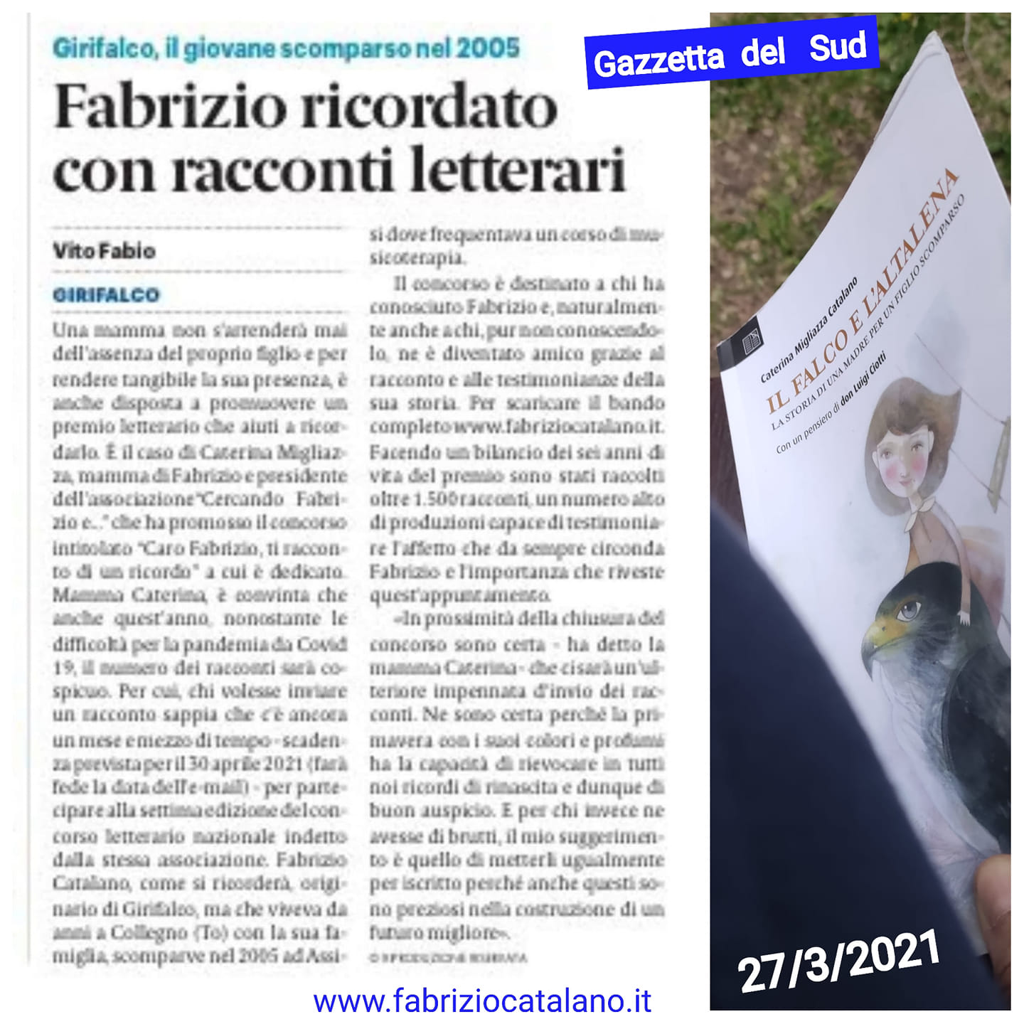 Caro Fabrizio ti racconto di un ricordo- settima edizione- Rassegna stampa dal Piemonte alla Calabria