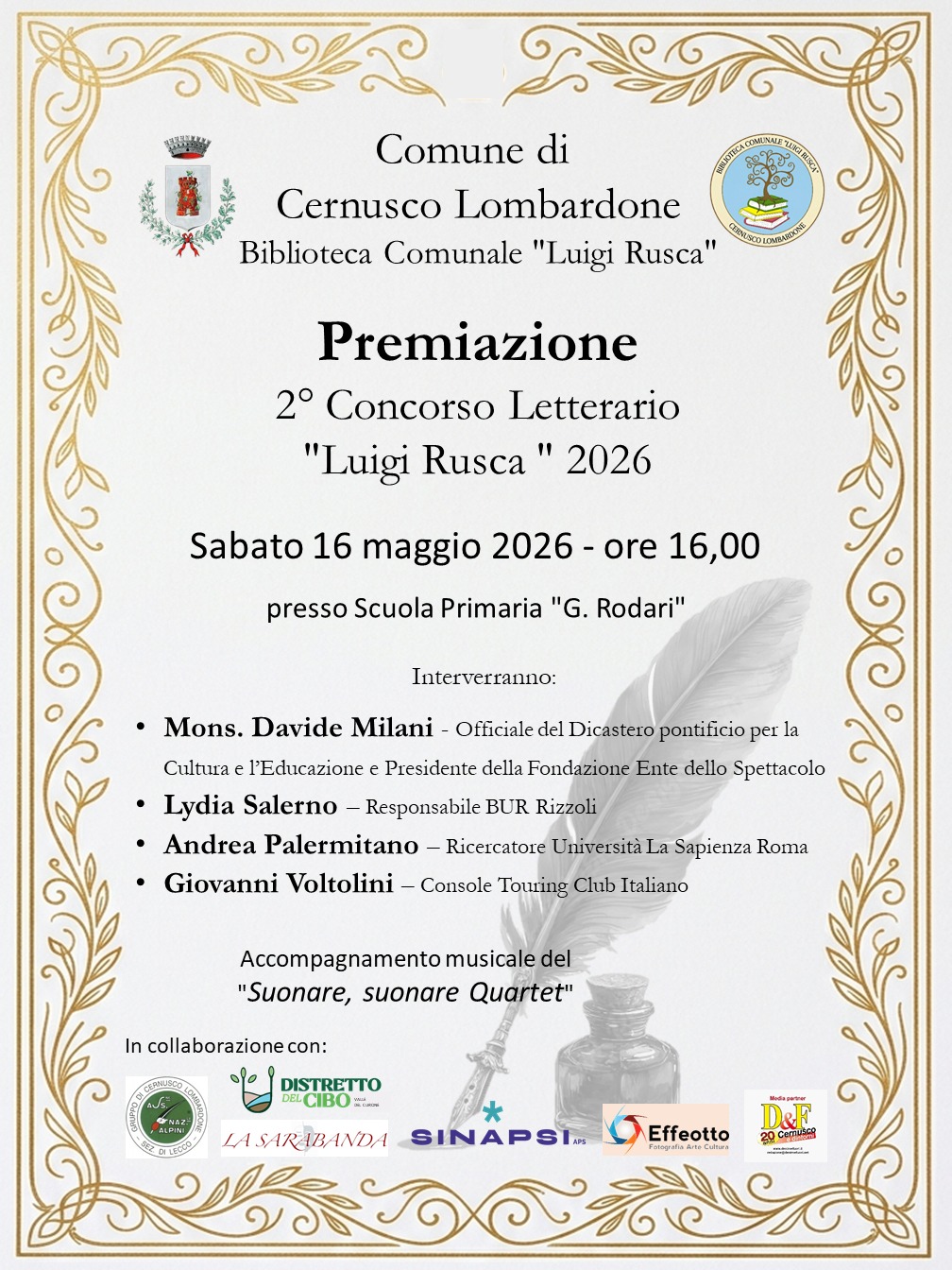 Cerimonia di premiazione – 16 maggio 2026