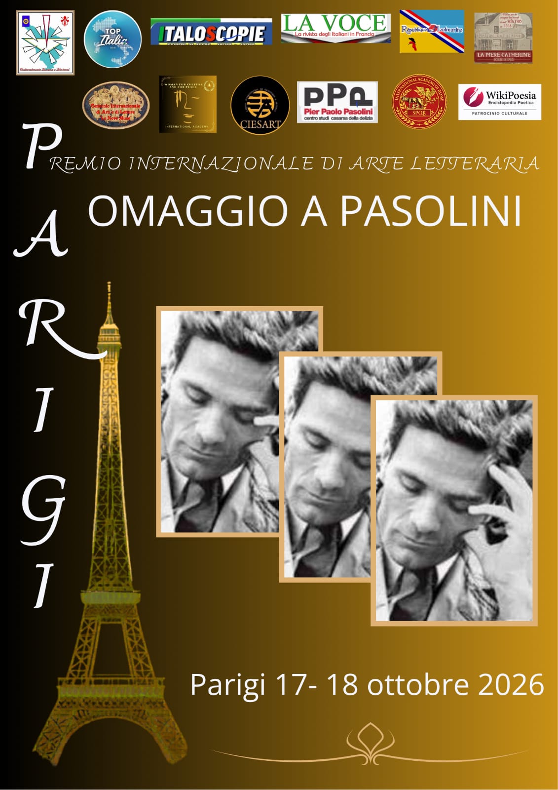 Verbale Ufficiale di Giuria Premio Omaggio a Pasolini- Parigi