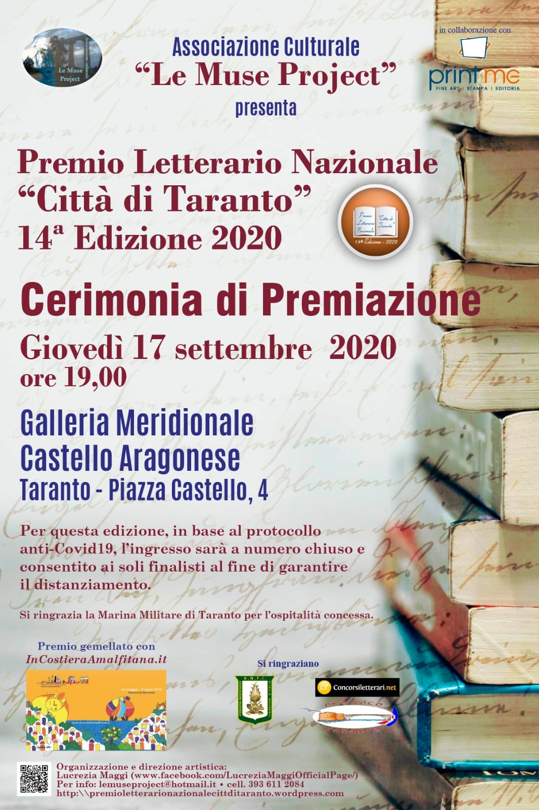 Cerimonia di Premiazione 14esima edizione Premio Letterario Nazionale Città di Taranto