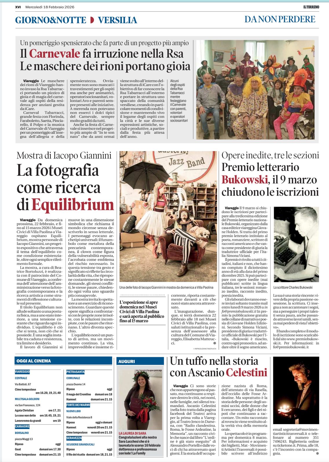 Il Tirreno 18/02/2026