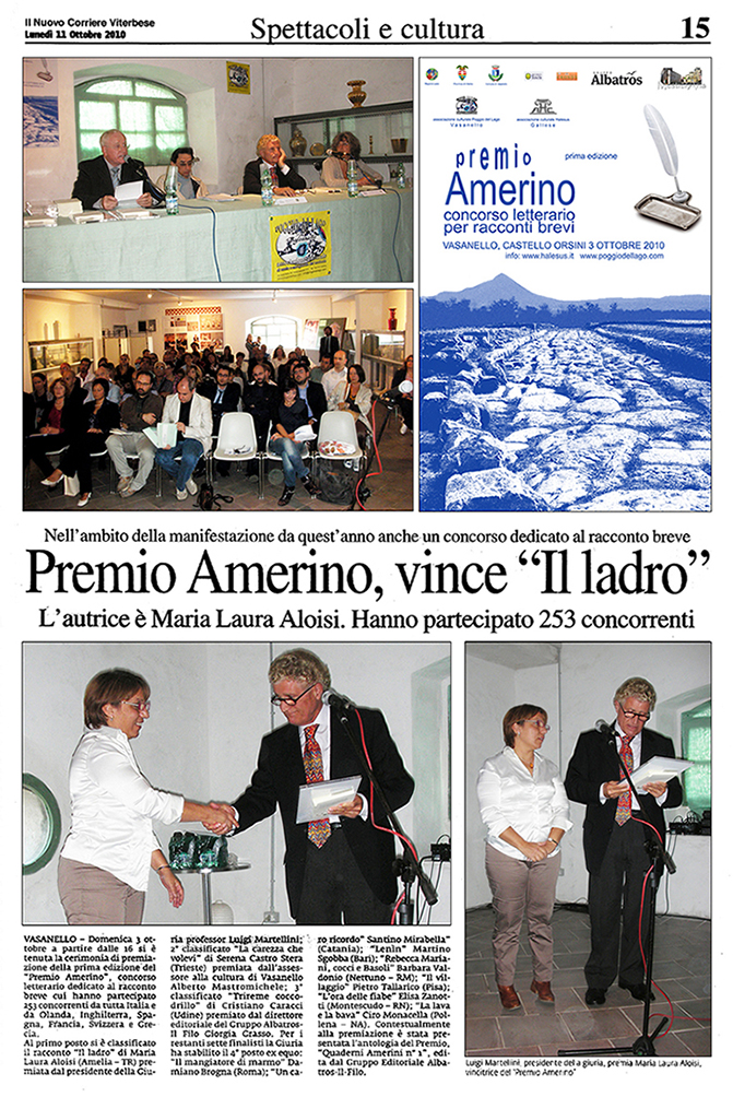 2010 – Premio Amerino, vince "Il ladro"